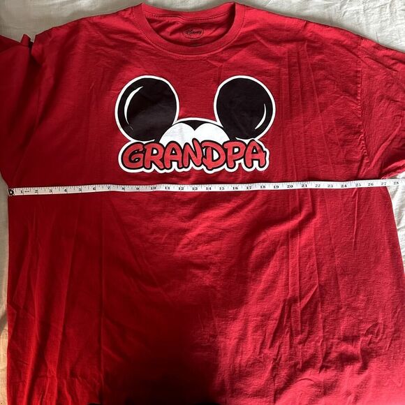 Disney Red Mickey Mouse "Grandpa" Graphic Short Sleeve T-Shirt- 3XL - Picture 5 of 7